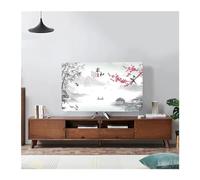LCKKJHG Monitor Cover Landscape Elastic Force Television Hood TV Dust Cover Cloth 32-75 Inch Simple and Modern Chinese Style(03,43-46 inch)