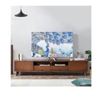 LCKKJHG Monitor Cover Landscape Elastic Force Television Hood TV Dust Cover Cloth 32-75 Inch Simple and Modern Chinese Style(08,43-46 inch)