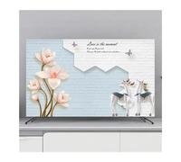 LCKKJHG Monitor Cover TV Cover Protection Dust Cover Household Hanging TV Dust Cover Home Universal Flowers Decoration Simple(A,40-43inch 102x65cm)