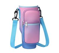 LCKKJHG Water Bottle Bag 40oz Neoprene Water Bottle Carrier Bag Cup Sleeve with Adjustable Shoulder Strap Water Bottle Holder Pouch(Purple-01)
