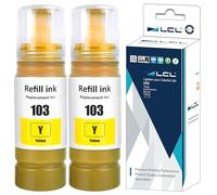 LCL 103 Yellow High Capacity Ink Bottle Replacement for Epson 103 Ink Cartridge Bottle Multipack Compatible with Epson EcoTank L1200 L1210 L1250 L3100 L3110 L3111 L3116 L3150 L3151 L3156 L3160 (2Pack)