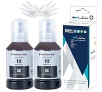 LCL 111 Black Ink Bottle Replacement for Epson 111 Ink Cartridges Bottle Multipack Compatible with Epson EcoTank ET-M1100 ET-M1120 ET-M1140 ET-M1170 ET-M1180 ET-M2120 ET-M2140 ET-M2170 (2 Pack)