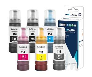 LCL 114 Ink Bottle Replacement for Epson 114 Ink Refill Bottle Multipack Compatible with EPSON ECOTANK ET-8500 ET-8550 (6 Pack KPBCMYGY)