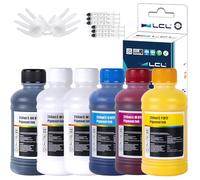 LCL 1500ML Premium DTF Ink Refill for Inkjet Printers Heat Transfer Film Printing (250ml x 6 CMYK 2Wh) Replacement for Epson L800L1800 L805 R1390 4720 I3200 XP600 DX7 DX5 5113 1430 TX800P400 P408 P640