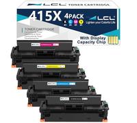 LCL 415X 415A with Chip Toner Cartridge Replacement for HP 415A 415X W2030A | W2030X W2031X W2032X W2033X Compatible with HP COLOR LASERJET PRO M454DN M479 M479FDN M479FNW M454 M454DW M454NW (KCMY)