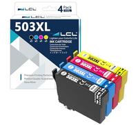 LCL 503 XL 503XL High Yield Ink Cartridge Replacement for Epson 503XL Replacement for Epson Expression Home XP-5200 XP-5205 XP5200 Workforce WF-2960 WF-2965 WF-2960DWF WF-2965DWF (4 Pack KCMY)