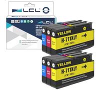 LCL 711XL High Yield Ink Cartridge Replacement for HP 711 711XL 711 XL for HP T120 24 T120 610 T520 24 T520 36 T520 610 T520 914 T125 24 T530 T130 T525 (2C 2M 2Y)