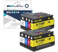 LCL 711XL High Yield Ink Cartridge Replacement for HP 711 711XL 711 XL for HP T120 24 T120 610 T520 24 T520 36 T520 610 T520 914 T125 24 T530 T130 T525 (2BK 2C 2M 2Y)