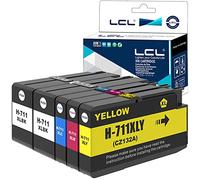 LCL 711XL High Yield Ink Cartridge Replacement for HP Designjet T120, T125, T520, T530, T525, T130 (5PK, 2Black, 1C, 1M, 1Y)