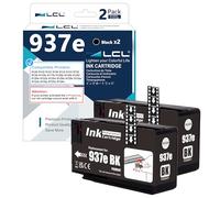 LCL 937E High Yield 2500 Pages Ink Cartridge Replacement for HP 937XL 937 XL 937E Compatible with HP Officejet Pro 9110b 9117b 9120b 9130b 9720 9730 (2Black)