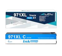 LCL 971XL High Yield Cyan Ink Cartridge Replacement for HP 971 971XL CN622AE CN626AE Replacement for HP Officejet Pro X451DN X451DW X476DN X476DW X551DW X576DW X576dn MFP (1-Pack)