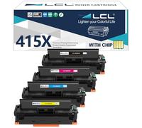 LCL Compatible Toner Cartridge 415A 415X W2030A W2030X W2031X W2032X W2033X (with OEM Chip) (4PK KCMY) Replacement for HP COLOR LASERJET PRO M454 M454DW M454NW M454DN M479 M479FDN M479FNW M479DW M480f