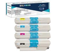 LCL Compatible Toner Cartridge 46508716 46508712 46508711 46508710 46508709 (4Pack Black Cyan Magenta Yellow) Replacement for OKI C332dn C332dnW MC363dn
