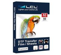 LCL DTF Transfer Film Paper - A3 (29.7cm x 42cm) 50 DTF Paper Sheets with Smart Printing Pad for All Sublimation&DTF Inkjet Printer,DTF Film, Upgraded Premium Direct to Film for All Fabrics