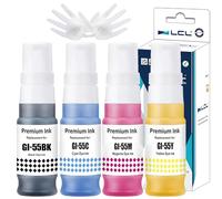 LCL GI-55 GI55 Ink Bottle Replacement for Canon 55 GI55 GI-55 Compatible with Canon maxify GX1050 GX2050 (4 Pack Black Cyan Magenta Yellow)