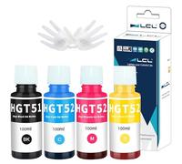 LCL Ink Bottle GT51 GT52 (4PK KCMY) Compatible for HP DeskJet GT5810 5820 5811 5821 5822 Ink Tank 118 310 311 315 318 319 410 411 415 416 418 419 HP ink tank 315 415 416 ImagePrograf TA-30