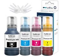 LCL Ink Bottle Replacement for 102 Ink Cartridges Bottle Multipack Compatible with Epson EcoTank ET-2750 ET-2751 ET-2756 ET-2850 ET-2851 ET-2856 ET-3700 ET-3850 ET-4750 ET-4850 (4 Pack)