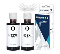 LCL Ink Bottle Replacement for 32XL 1VV24AE 165ml Compatible with HP Smart Tank 455 457 502 514 517 532 551 555 559 570 571 617 651 655 DeskJet GT-5810 GT-5820 GT-5822 Ink Tank 310 319 410 (2 Black)