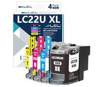 LCL Ink Cartridge LC22U Replacement for Brother LC22U LC22UBK LC22UC LC22UM | LC22UY XL High Yield Compatible with Brother DCP-J785DW MFC-J985DW (4-Pack Black Cyan Magenta Yellow)