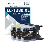 LCL LC1280 Ink Cartridge Replacement for Brother LC1240 LC1280 LC1240BK | LC1280BK for Brother MFC-J5910CDW MFC-J6510DW MFC-J6710DW MFC-6910DW MFC-J5910CDW DCP-J525W/DCP-JW525DW MFC-J625DW (3 Black)
