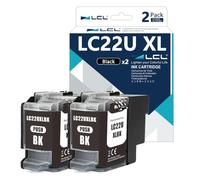 LCL LC22U Ink Cartridge Replacement for Brother LC22U LC22UBK XL High Yield | Compatible with Brother DCP-J785DW MFC-J985DW (2PK Black)