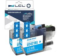 LCL LC421 LC421XL Cyan High Capacity Ink Cartridge Replacement for Brother LC-421XL LC421XL LC421XLC LC421C Compatible with Brother DCP-J1050DW DCP-J1140DW MFC-J1010DW (2 Pack)