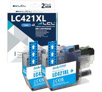 LCL LC421 LC421XL Cyan High Capacity Ink Cartridge Replacement | for BrotherLC-421XL LC421XL LC421XLC LC421C Compatible with Brother DCP-J1050DW DCP-J1140DW MFC-J1010DW (2 Pack)