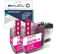 LCL LC421 LC421XL Magenta High Capacity Ink Cartridge Replacement for Brother LC-421XL LC421XL LC421XLM LC421M for DCP-J1050DW DCP-J1140DW MFC-J1010DW (2 Pack)
