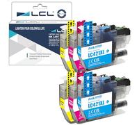 LCL LC421XL Ink Cartridges Replacement for Brother LC421 LC-421XL LC-421XLVAL Ink Cartridges Multipack Compatible with Brother DCP-J1050DW MFC-J1010DW DCP-J1140DW DCP-J1800DW Printer (2C 2M 2Y，6-Pack)