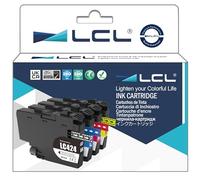 LCL LC424 Ink Cartridges Value Pack Compatible with Brother LC-424 LC-424VAL Multipack for DCP-J1200W DCP-J1200WE (1 Black, 1 Cyan, 1 Magenta, 1 Yellow, 4 Pack)
