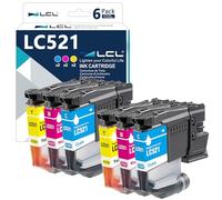 LCL LC521 Ink Cartridge Replacement for Brother LC521C LC521M LC521Y for Brother DCP-J1260DW DCP-J1310DW DCP-J1313DW DCP-J1360DW DCP-J1460DW (2C2M2Y)