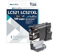 LCL LC521 LC521XL Ink Cartridge Replacement for Brother LC521 LC-521 | LC521BK LC-521BK Compatible with Brother DCP-J1260W DCP-J1260DW DCP-J1310DW DCP-J1313DW DCP-J1360DW DCP-J1460DW (1 Black)