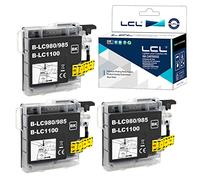 LCL LC985 Ink Cartridge Replacement for Brother LC985 LC985BK for MFC-495CW MFC-J410W DCP-J125 J315W J515W J140W MFC-J265W J410 J415W J220 (3 Black)