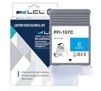 LCL PFI-107 Ink Cartridge Replacement for Canon PFI-107 PFI-107C PFI107C for Canon Image PROGRAF iPF670 iPF680 iPF685 iPF770 iPF780 iPF785 (1 Cyan 130ml)