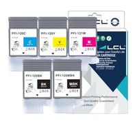 LCL PFI120 PFI121 130ml Ink Cartridge Replacement for Canon PFI-120MBK PFI-120BK PFI-120C PFI-121M PFI-120Y Compatible with Canon imagePROGRAF TM-250 TM-255 TM-350 TM-355 Printer (5 Pack)