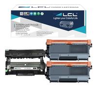 LCL TN2320 TN-2320 High Yield Toner Cartridge + Drum DR2300 DR-2300 DR2325 Compatible with Brother DCP-L2540DNR DCP-L2560DWR MFC-L2700D MFC-L2700DW MFC-L2703DW MFC-L2720DW MFC-L2740DW (2Toners 1Drum)