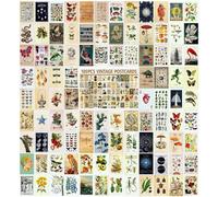 LCLAIDYDY 100 PCS Vintage Postcard Set,Post Cards for Mailing 4x6 Retro Style Cottagecore Botanical Ephemera Aesthetic Postcards Pack for Adults Collage Collection DIY Cardstock Paper