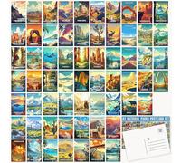 LCLAIDYDY 63 National Parks Postcard Set,Vintage Travel Posters Illustrations Postcards,U.S. National Parks Post Cards for Kids Students Teachers Mailing 4x6