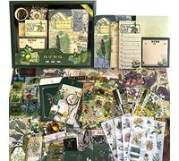 LCLAIDYDY Scrapbooking Supplies Kit,Vintage Botanical Aesthetic Scrapbook Kit,Bullet Junk Journal Kit with Journaling,A6 Grid Notebook,Stationery,Flower DIY Craft Gift for Teen Girl Women