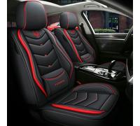 LCLCDZ Car Seat Covers Universal Set for Ford Mustang Evos Everest Mustang Mach-E Grand C-MAX Falcon Figo Territory Fiesta Car Accessories, Black Red