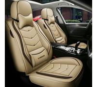 LCLCDZ Car Seat Covers Universal Set for Ford Mustang Evos Everest Mustang Mach-E Grand C-MAX Falcon Figo Territory Fiesta Car Accessories, Beige Luxury