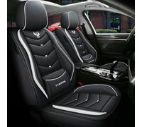 LCLCDZ Car Seat Covers Universal Set for Volvo All Models V50 V40 XC70 V60 XC60 C70 V90 XC90 S60 S40 S80 Car Accessories, Black and White