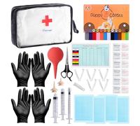 Lclymayi Puppy Kitten Whelping Kit,Birthing Supplies for Newborn Puppies and Kittens for Keeping Kitten Dogs Cats Feeding Sets Supplies Includes Whelping Collars Record