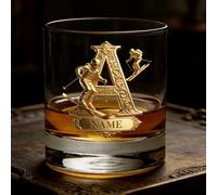 LCMAIT Personalised Whiskey Glass with Custom Sticker - Custom Name/Text for Whiskey/Bourbon Lovers,Idea Gifts for Dad Grandad on Father's Day Birthday Christmas, Clear Durable Bar Accessory