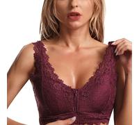 Lcmei 2023 New Branelly Bra Front Zip Lace,Front Zip Lace,the Innovative and Healthy Underwireless Bra for Women Front Closure Fuchsia