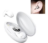 Lcmei Invisible Wireless Sleep Headphones IPX5 Waterproof, Double Noise Cancelling 5.3 Headphones Touch Control, Hidden Earphones, Wireless Earphones, Sense Free to Wear during Sports (White)
