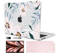 LCMOCICO Case Compatible with MacBook Air 13 inch M5 2026-2022 M4 M3 M2 A3449 A3240 A3113 A2681, Plastic Hard Shell Scratch Resistant Protective Cover for Mac Air 13.6 M5 Case, Pink Peonies & Lilies