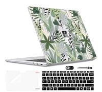 LCMOCICO Case for 13-inch Microsoft Surface Laptop Copilot+ PC 2025 (Model 2095), Printed Pattern Ultra-Slim Plastic Hard Shell Case Protective Cover, Tropical Green Leaves