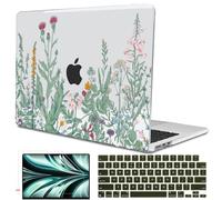 LCMOCICO Compatible for MacBook Air 13.6 inch Case M4 M3 M2 2025 2024-2022 Release Model A3240 A3113 A2681, Printed Plastic Protective Hard Shell Cover for MacBook Air M4 13", Green Plants Flowers