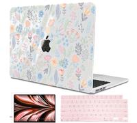LCMOCICO Compatible with 2025 MacBook Air 13.6 inch Case M4 A3240 Cover, Shiny Pattern Plastic Hard Shell Case Keyboard Skin for Mac Air 13.6 M2 A2681 M3 A3113 2024-2022 Release, Starry Sky Flowers